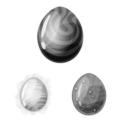 Vector illustration of monster and fantasy sign. Collection of monster and big stock symbol for web.