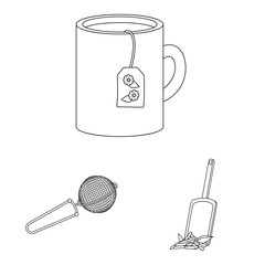 Vector illustration of food and natural logo. Set of food and black stock symbol for web.