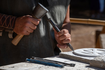 Chisel for sculpting stone, artistic work