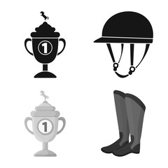 Obraz premium Isolated object of equipment and riding icon. Collection of equipment and competition stock symbol for web.