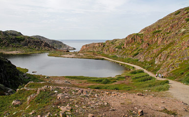 scenery landscape nearby village Teriberka in Murmansk region