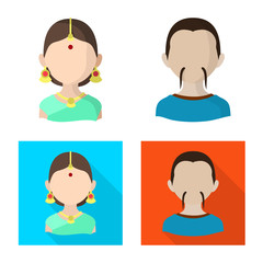 Vector design of imitator and resident icon. Collection of imitator and culture stock symbol for web.