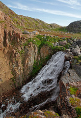 The Batareisky waterfall at Teriberka village in Russia