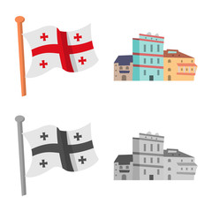 Vector design of culture and sightseeing sign. Set of culture and originality vector icon for stock.
