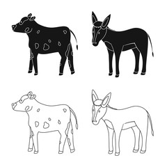 Vector design of breeding and kitchen icon. Set of breeding and organic vector icon for stock.