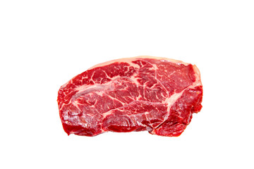 Top blade steak marbled beef on white background