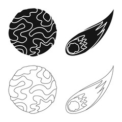 Vector illustration of astronomy and technology symbol. Collection of astronomy and sky stock vector illustration.