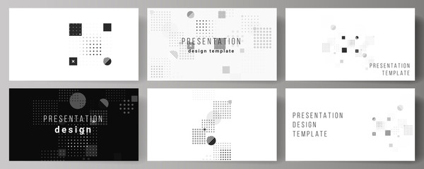 The minimalistic abstract vector illustration of the editable layout of the presentation slides design business templates. Abstract vector background with fluid geometric shapes.