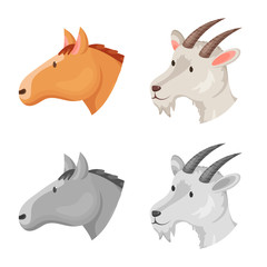 Vector design of agriculture and breeding sign. Collection of agriculture and organic vector icon for stock.