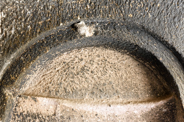 Cave swift nest in Vardzia - cave monastery complex in south of Georgia, in Javakhetia