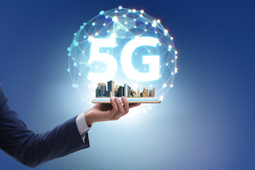 5G mobile technology concept - high internet speed