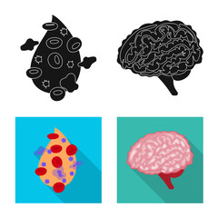 Vector illustration of biology and scientific logo. Collection of biology and laboratory stock vector illustration.