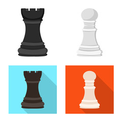 Vector design of checkmate and thin icon. Collection of checkmate and target stock vector illustration.