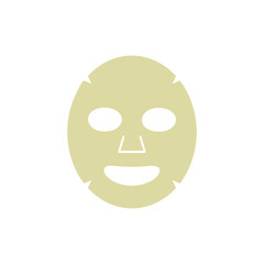Sheet facial mask isolated on a white background. Cosmetic product for face skin care. Vector illustration in flat style