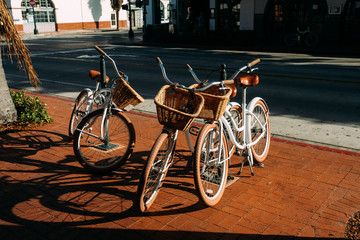 Naklejka na ściany i meble bicycles in the street