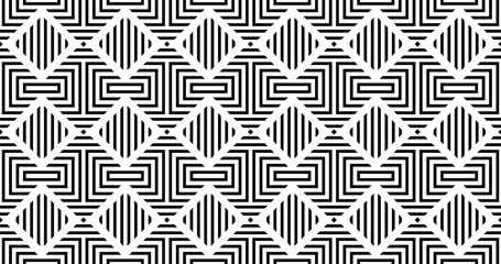 Vector geometric seamless pattern with rhombuses. Stylish striped texture.
