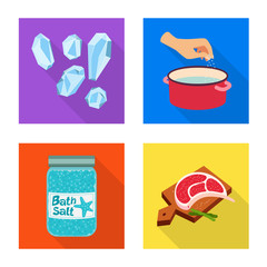 Vector illustration of raw and kitchen icon. Collection of raw and sea stock symbol for web.