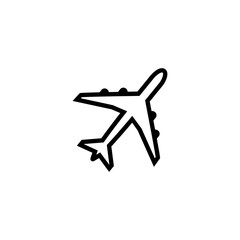 airplane icon flat symbol vector, with contact us set vector
