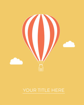 Balloon with clouds and place for text