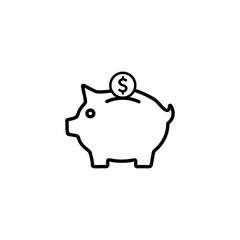 Piggy bank icon, money icon symbol vector. symbol for web site Computer and mobile vector.