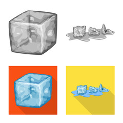 Naklejka premium Vector illustration of texture and frozen sign. Set of texture and transparent stock symbol for web.