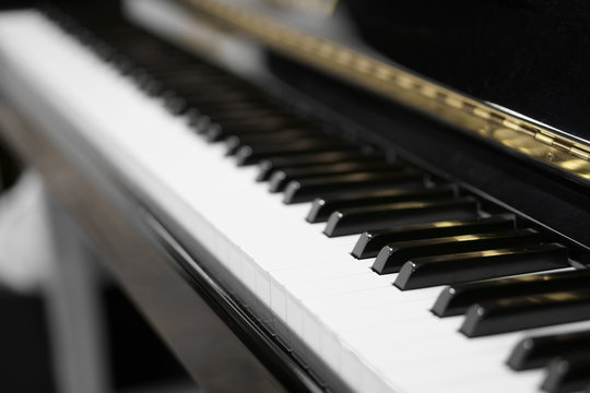 old and vintage piano or keyboard electone and electronic organ for classic musical instrument or retro romantic entertainment and music school in audio studio