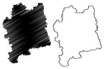 Vastmanland County (Counties of Sweden, Kingdom of Sweden) map vector illustration, scribble sketch Västmanland map