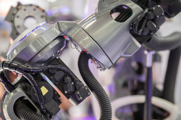 Industrial robot arm close up