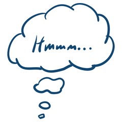 Speech bubble or balloon from comics with thoughts of doubt hand drawing icon isolated on white background