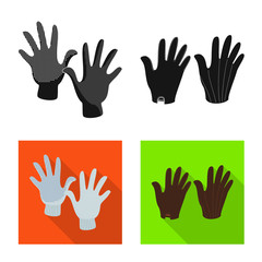 Isolated object of silhouette and safety logo. Collection of silhouette and comfort vector icon for stock.