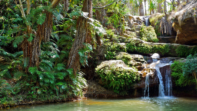 Cascades dans la Parc naturel d'Isalo &agrave; Madagascar
