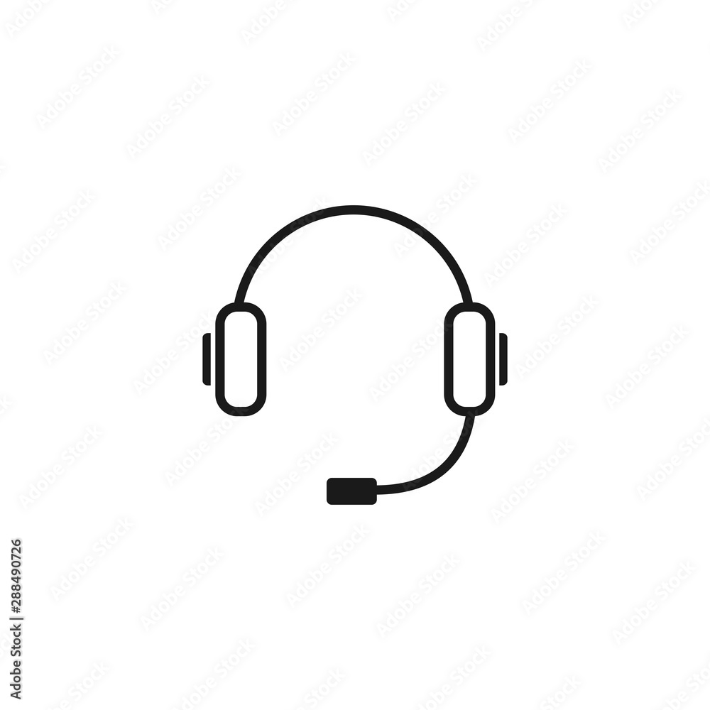 Poster headphone icon vector. symbol for web site computer and mobile vector.