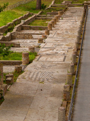 Ancient Roman archaeological site of Ostia Antica in Rome, Italy