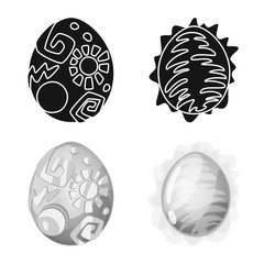 Vector illustration of animal and prehistoric sign. Set of animal and cute vector icon for stock.