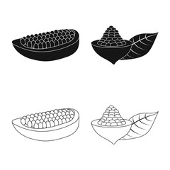 Vector illustration of food and yummy symbol. Collection of food and brown stock symbol for web.