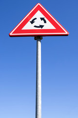 Dutch road sign: roundabout ahead