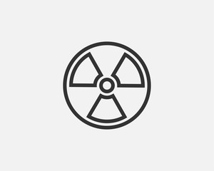 Radiation icon vector. Warning radioactive sign danger symbol.