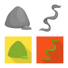 Vector illustration of protein and sea icon. Set of protein and natural stock vector illustration.