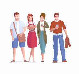 Obraz premium Happy young students standing