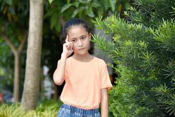 Beautiful Minority Teenage Female Making A Decision