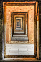 Fototapeta na wymiar Structures inside Gwalior Fort, a hill fort near Gwalior, Madhya Pradesh, central India. The fort has existed at least since the 10th century.