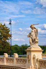 Fototapeta premium Mermaid Sculpture on Markiewicz Viaduct in Warsaw