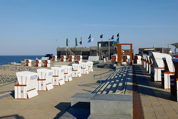 Fototapeta premium Büsum Lagune mit Strandkörben