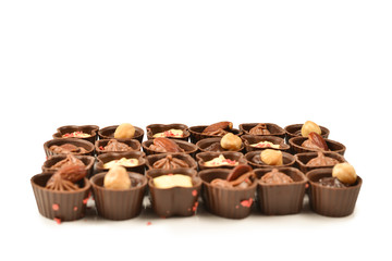 Mix of tasty chocolate candy collection.