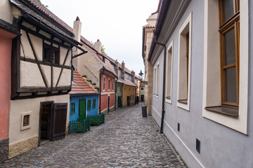 Fototapeta na wymiar Golden Lane in Prage, No People
