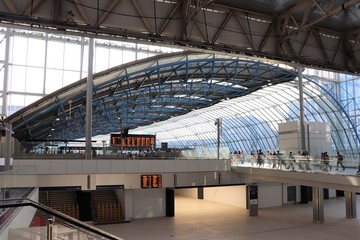 Gare Waterloo à Londres et sa verrière, Royaume Uni - Vue intérieure