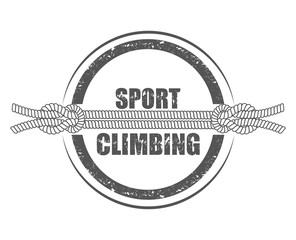 Vector graphic logo concept. Sport climbing school logo. Active lifestyle. Symbol emblem, element, print.