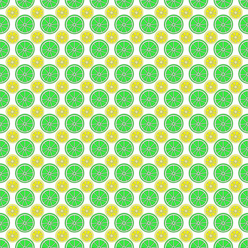 lime and lemon slice seamless pattern