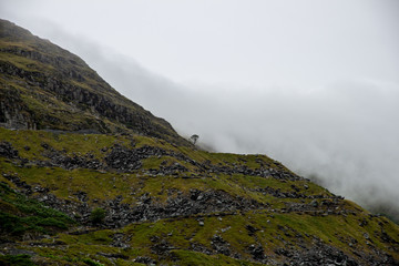 Fototapeta na wymiar Mountain pass above the clouds