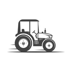 Vector logo tractor. Harvesting machine. Icon symbol, emblem, element. Logotype for engineering, auto parts, agriculture.